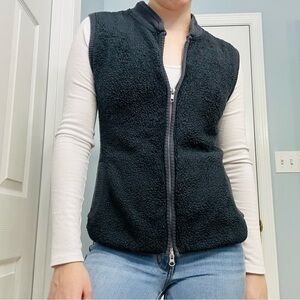 Johnny Was Pete & Greta Vest Teddy Sleeveless Black Casual Minimal Extra Small